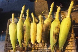 Ăn vặt Bắp Nướng Mỡ Hành Vỉa Hè