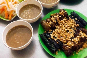 Ăn vặt Bò Lá Lốt Mỡ Chài & Lòng Nướng