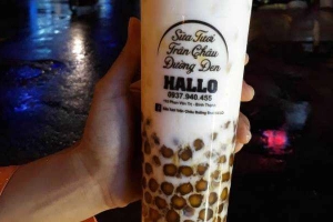 Ăn vặt Hallo - Sữa Tươi Trân Châu Đường Đen