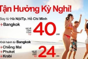 AirAsia mở bán vé máy bay giá rẻ đi Bangkok/Kuala Lumpur