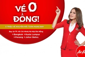 AirAsia tiếp tục mở bán 3 triệu vé 0 đồng với thời gian bay đến năm 2018