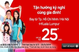 Bay từ Hà Nội đến Kuala Lumpur vé khứ hồi chỉ 130 USD