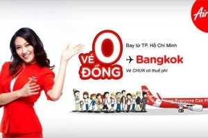 Cùng AirAsia bay từ thành phố Hồ Chí Minh đến Bangkok với vé 0 đồng