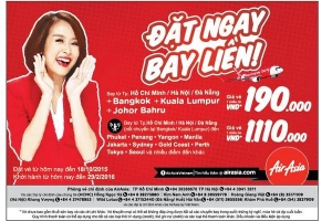 Đặt ngay bay liền với AirAsia chỉ từ 190.000 VND