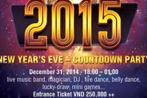 Du lịch Vũng Tàu tham dự đêm tiệc Countdown Party mừng năm mới 2015