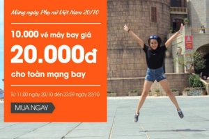 Jetstar bán 10.000 vé giá 20.000 VND mừng ngày phụ nữ Việt Nam