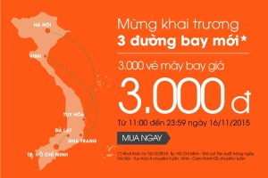 Jetstar bán 3.000 vé máy bay giá 3.000 VND duy nhất trong hôm nay