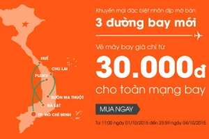 Jetstar khai trương 3 đường bay mới, giá vé chỉ 30.000 VND