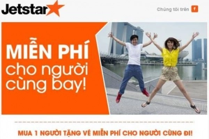 Jetstar miễn phí vé máy bay cho người cùng đi