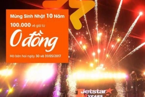 Jetstar mở bán 100.000 vé 0 đồng chỉ trong 2 ngày