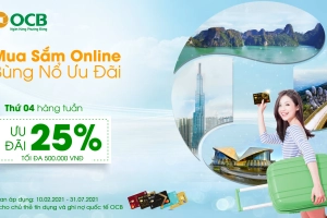 placevietnam.com giảm giá 25% cho các khách hàng là chủ thẻ OCB