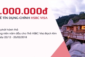 Tặng đến 3.000.000 đồng cho thành viên placevietnam.com khi mở thẻ tín dụng chính HSBC Visa
