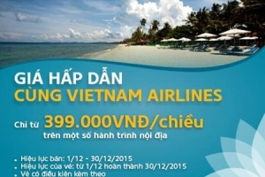 Ưu đãi tháng 12 trên toàn mạng bay của Vietnam Airlines