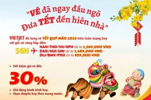 Vietjet Air mở bán vé Tết 2023, giảm giá vé đến 30%