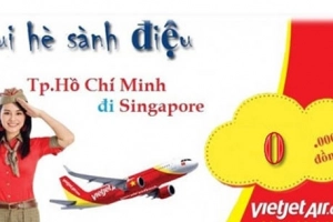 Vui hè sành điệu với 6.600 vé máy bay đi Singapore giá 0 đồng của Vietjet Air