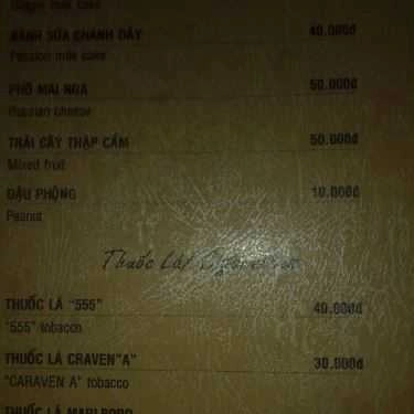 Thực đơn- Đủng Đỉnh Cafe