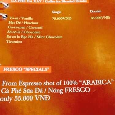 Tổng hợp- Fresco Cafe - Lê Lợi