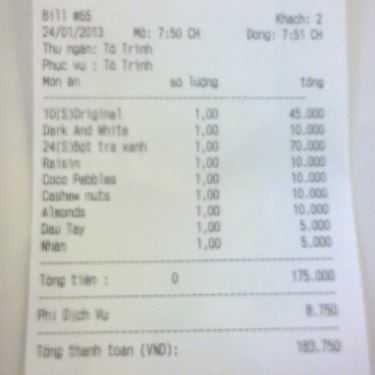 Tổng hợp- Cafe Yogen Fruz - Vincom Center