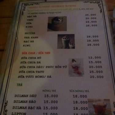 Thực đơn- Tatu Coffee Shop