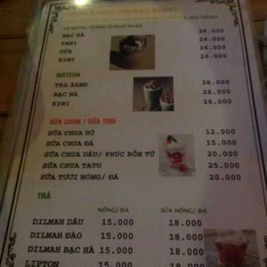 Thực đơn- Tatu Coffee Shop