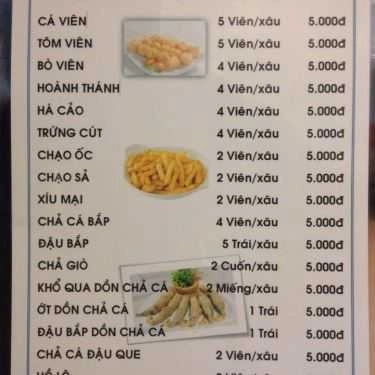 Thực đơn- Ăn vặt Quán Cá Viên Tân Hương