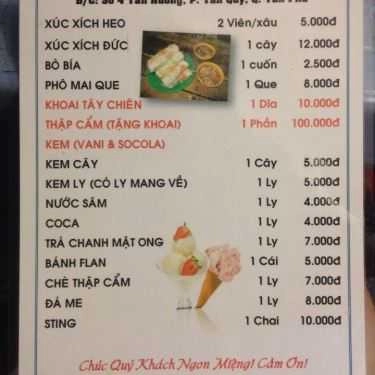 Thực đơn- Ăn vặt Quán Cá Viên Tân Hương