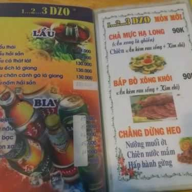 Thực đơn- Quán Nhậu Bia Sệt 123 Dzô