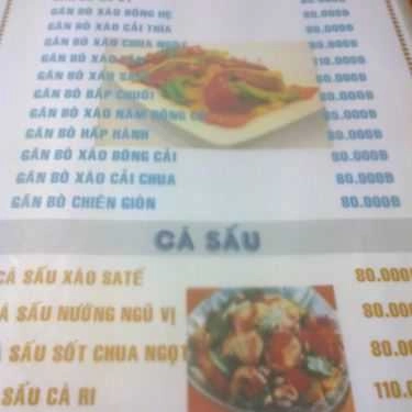 Thực đơn- Quán Nhậu 2 Cây Bàng Quán - Món Nhậu Bình Dân