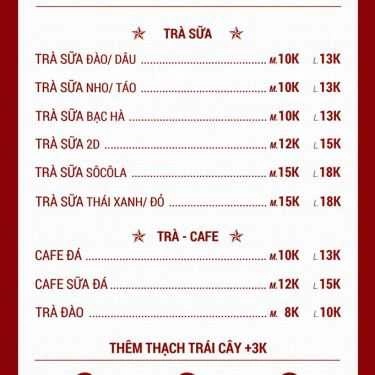 Thực đơn- Ăn vặt Trà Sữa 2D - Phùng Khắc Khoan