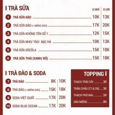 Thực đơn- Ăn vặt Trà Sữa 2D - Phùng Khắc Khoan