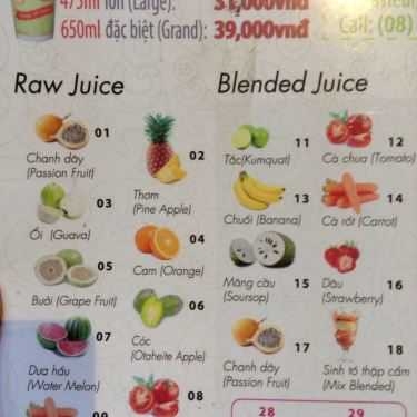 Thực đơn- Cafe 2Go Saigon - Healthy & Creative