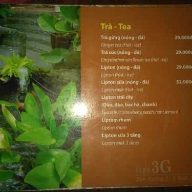 Thực đơn- 3G Cafe