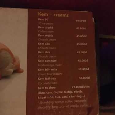 Thực đơn- 3G Cafe