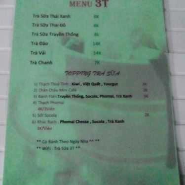 Thực đơn- Ăn vặt 3T - Trà Sữa