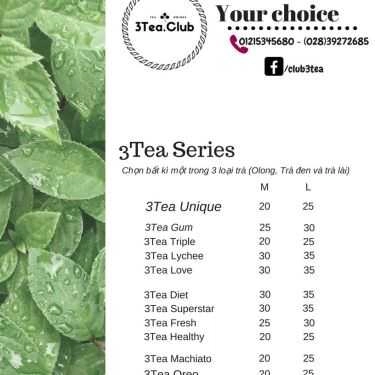 Thực đơn- 3Tea.Club - Tea Drinks - Shop Online