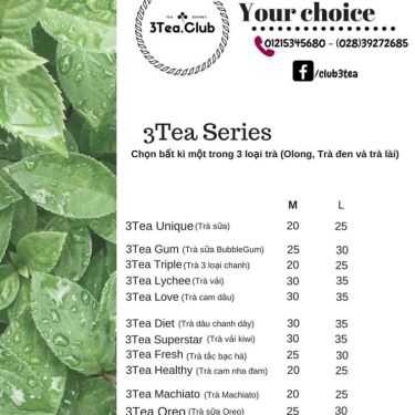 Thực đơn- 3Tea.Club - Tea Drinks - Shop Online
