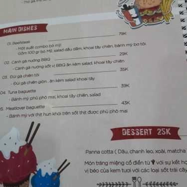 Thực đơn- 5D' Box Cafe