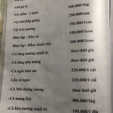 Thực đơn- Quán Nhậu 6 Xị (5 Lợi) - Lẩu & Các Món Hải Sản