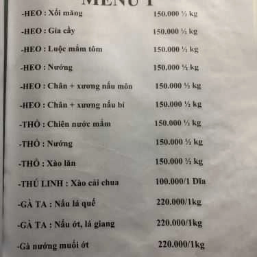 Thực đơn- Quán Nhậu 6 Xị (5 Lợi) - Lẩu & Các Món Hải Sản