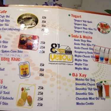 Thực đơn- 81 Yellow Coffee House