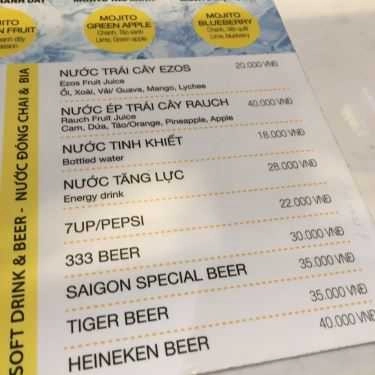 Thực đơn- 84 Cafe - Khu Quốc Nội Sân Bay Tân Sơn Nhất