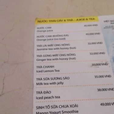 Thực đơn- 84 Cafe - Khu Quốc Nội Sân Bay Tân Sơn Nhất