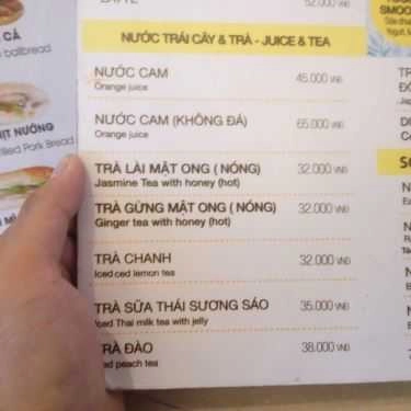 Thực đơn- 84 Cafe - Khu Quốc Nội Sân Bay Tân Sơn Nhất