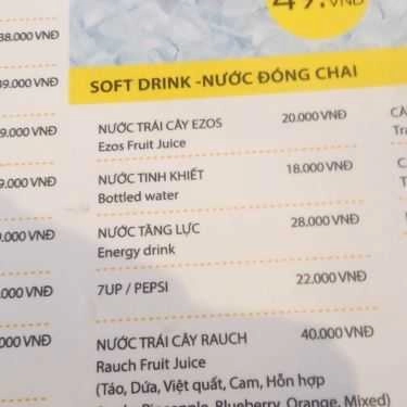 Thực đơn- 84 Cafe - Khu Quốc Nội Sân Bay Tân Sơn Nhất