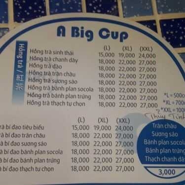 Thực đơn- Cafe A Big Cup - Taiwan Tea