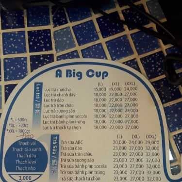 Thực đơn- Cafe A Big Cup - Taiwan Tea