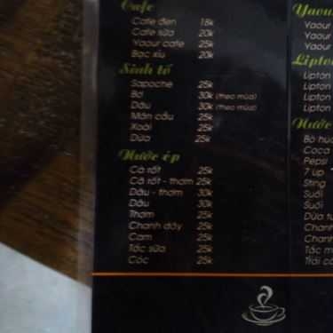 Thực đơn- A Coffee