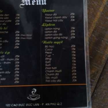 Thực đơn- A Coffee