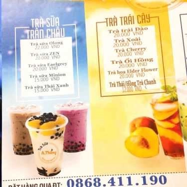 Thực đơn- Cafe A. Thắng - Trà Sữa Nhà Làm