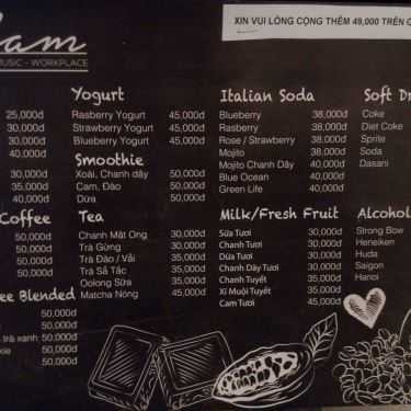 Thực đơn- Adam Cafe